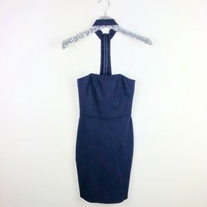 NWT Navy Cocktail Dress Bodycon Fitted Size SM